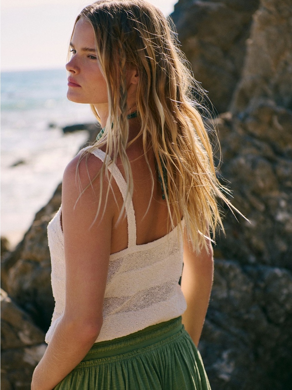 FREE PEOPLE By The Beach Sweater Tank in Natural, NWT, sizes S & M - Picture 4 of 6